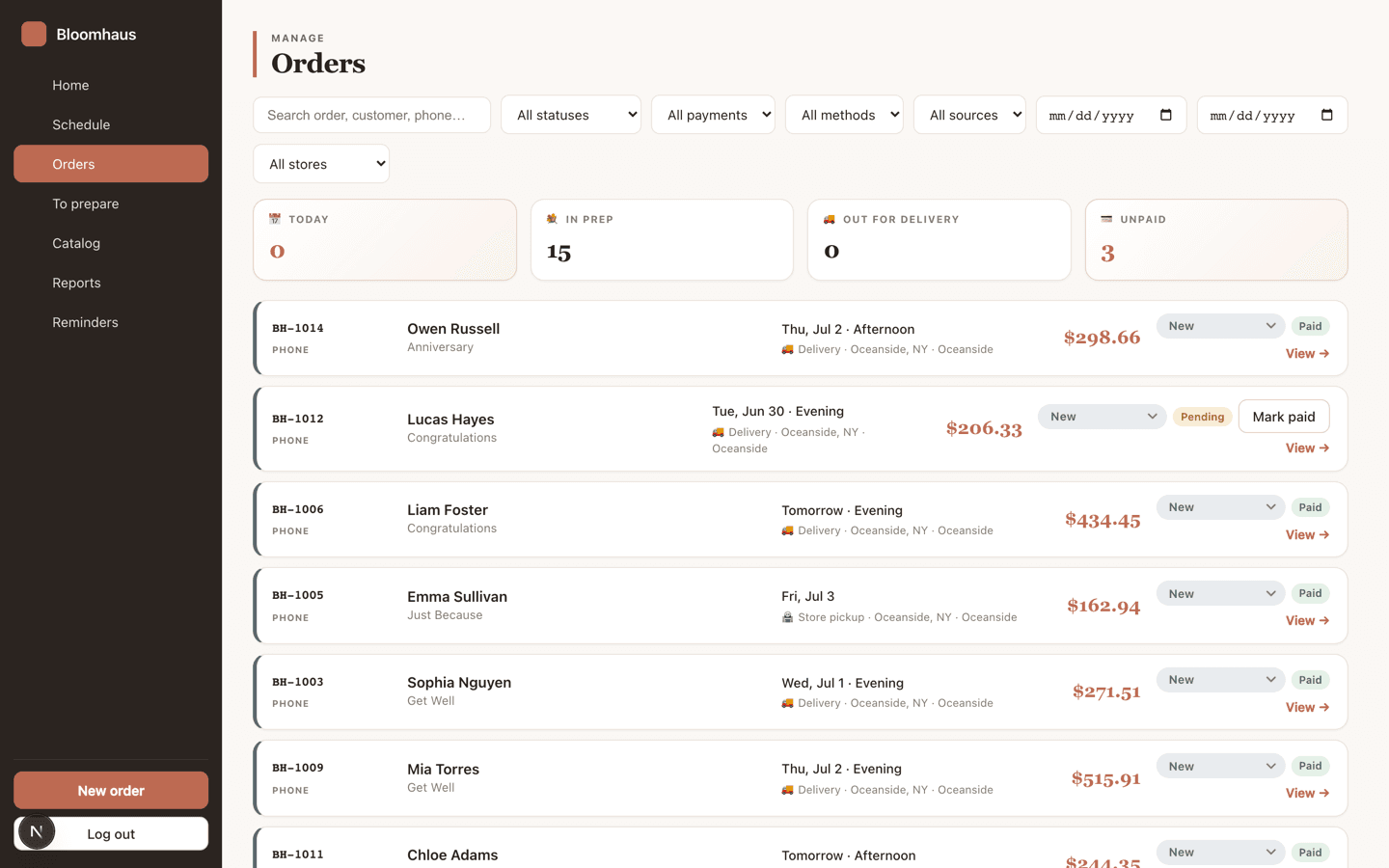 Every order, from the first message to delivery.